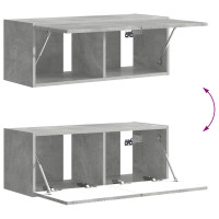 Produktbild för TV väggskåp set Väggmonterad 6 pcs Betonggrå