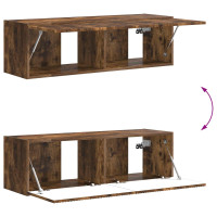 Produktbild för TV väggskåp set Väggmonterad 6 pcs Rökt ek