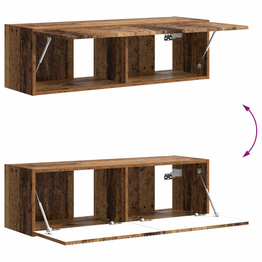Produktbild för TV väggskåp set Väggmonterad 6 pcs Gammalt trä