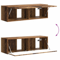 Produktbild för TV väggskåp set Väggmonterad 6 pcs Gammalt trä