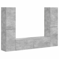 Produktbild för TV-bänkset 6 pcs Betonggrå Konstruerat trä