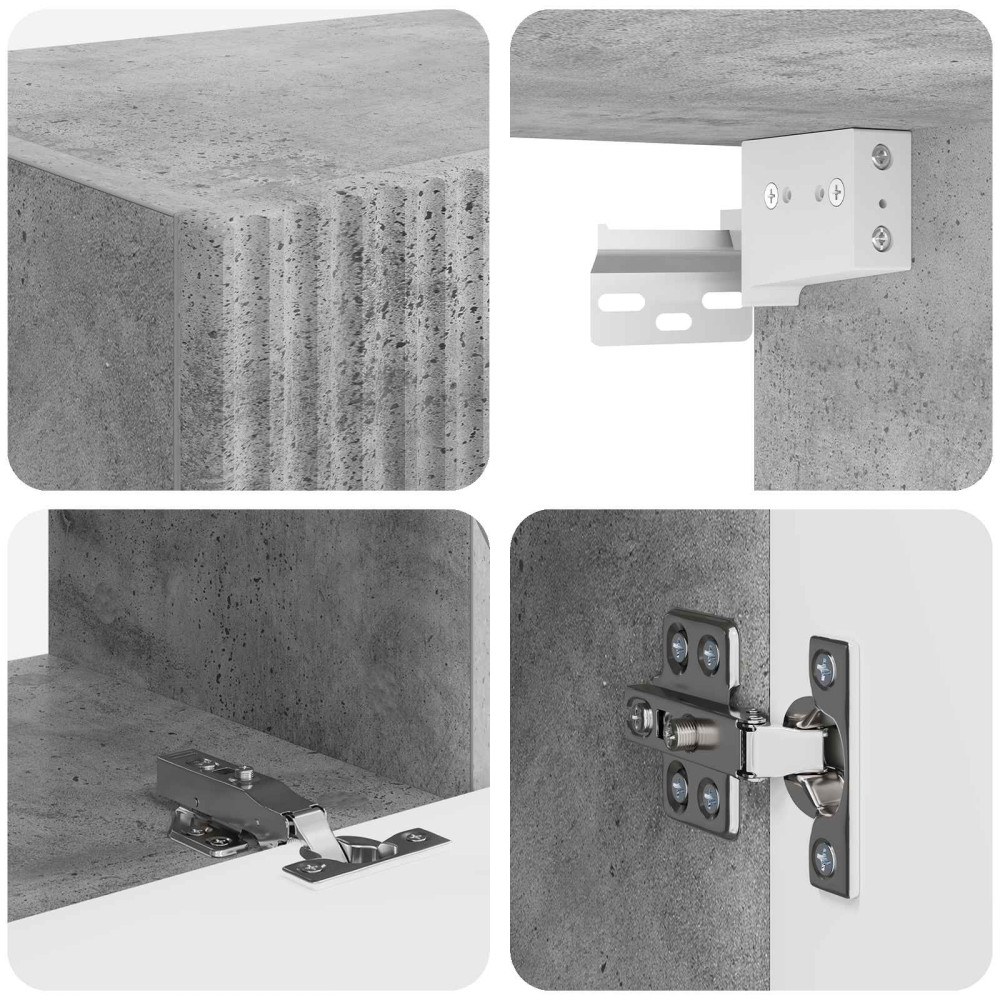 Produktbild för TV-bänkset 6 pcs Betonggrå Konstruerat trä