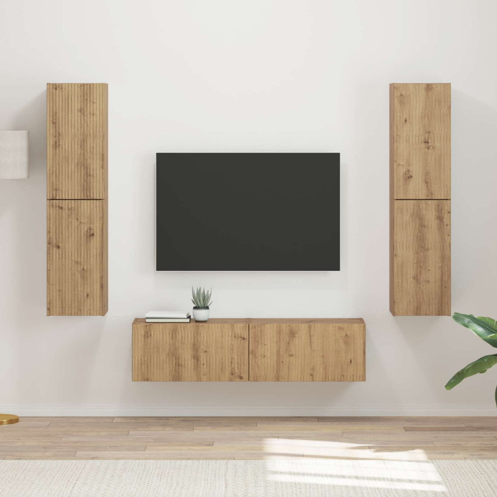Produktbild för TV-bänkset 6 pcs Artisan Ek Konstruerat trä