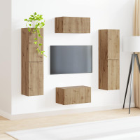 Produktbild för TV-bänkset 6 pcs Artisan Ek Konstruerat trä