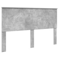 Produktbild för Sängram med låda Betonggrå 160 x 200 cm Ingenjörsträ