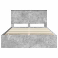 Produktbild för Sängram med låda Betonggrå 140 x 190 cm Ingenjörsträ
