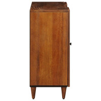Produktbild för Sideboard med hylla Valnöt 90 x 33,5 x 75 cm Massivt mangoträ