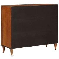 Produktbild för Sideboard med hylla Valnöt 90 x 33,5 x 75 cm Massivt mangoträ