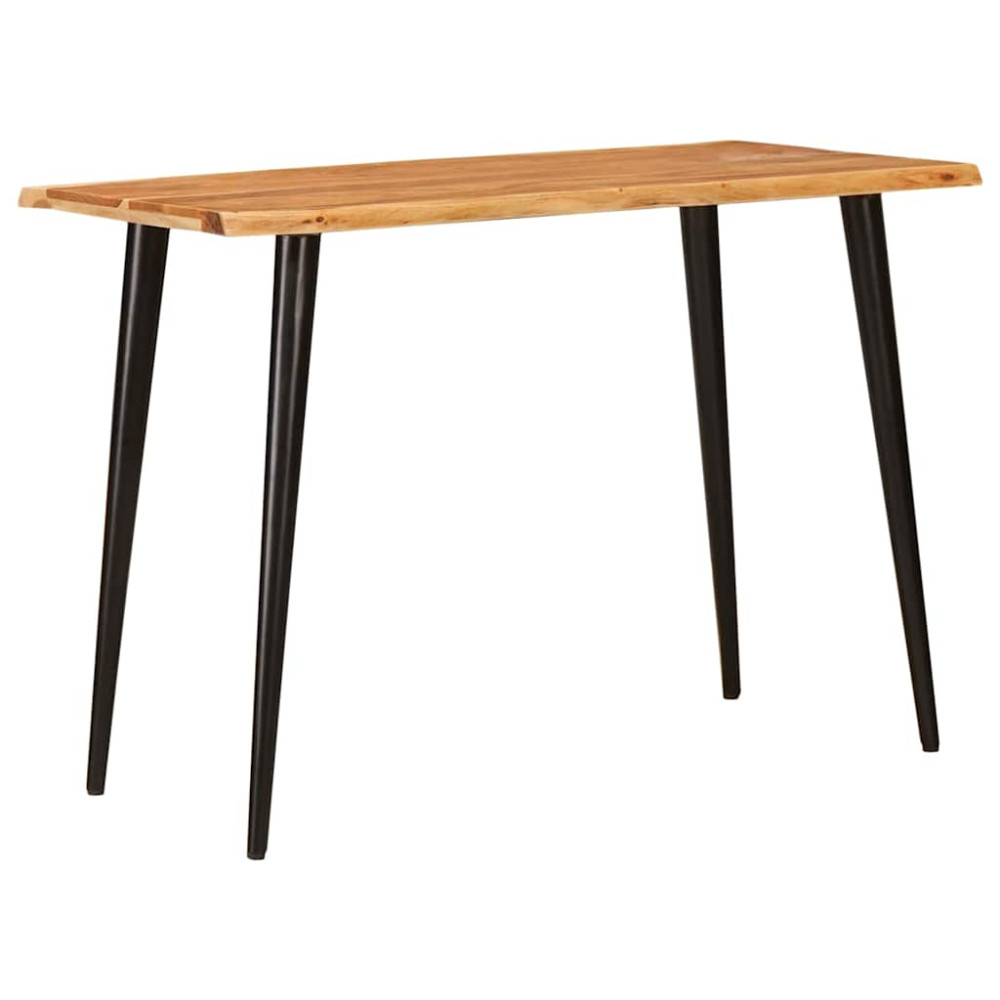 Produktbild för Matbord Brun och svart 110 x 55 x 78 cm Massivt mangoträ