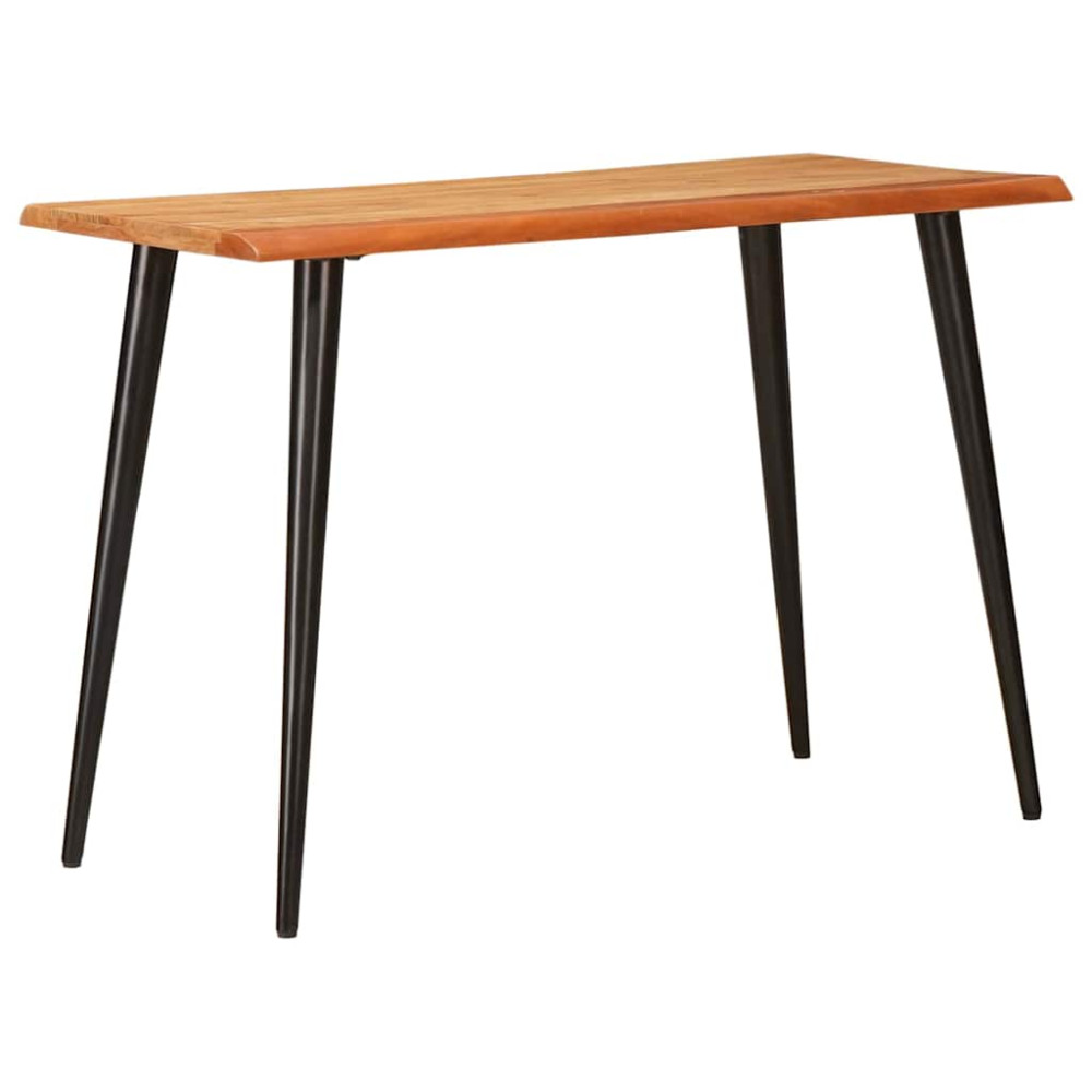 Produktbild för Matbord Brun och svart 110 x 55 x 78 cm Massivt mangoträ