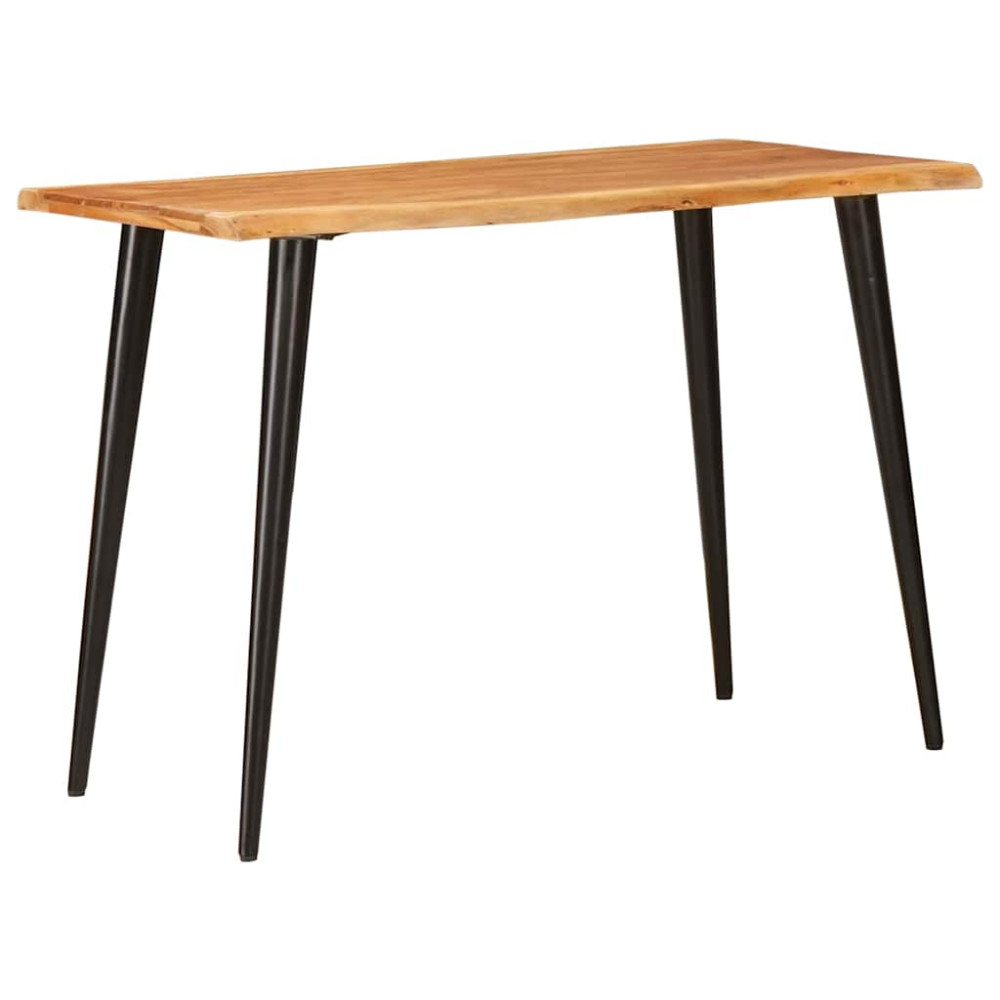 Produktbild för Matbord Brun och svart 110 x 55 x 78 cm Massivt mangoträ