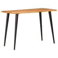Produktbild för Matbord Brun och svart 110 x 55 x 78 cm Massivt mangoträ