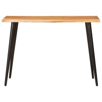 Produktbild för Matbord Brun och svart 110 x 55 x 78 cm Massivt mangoträ