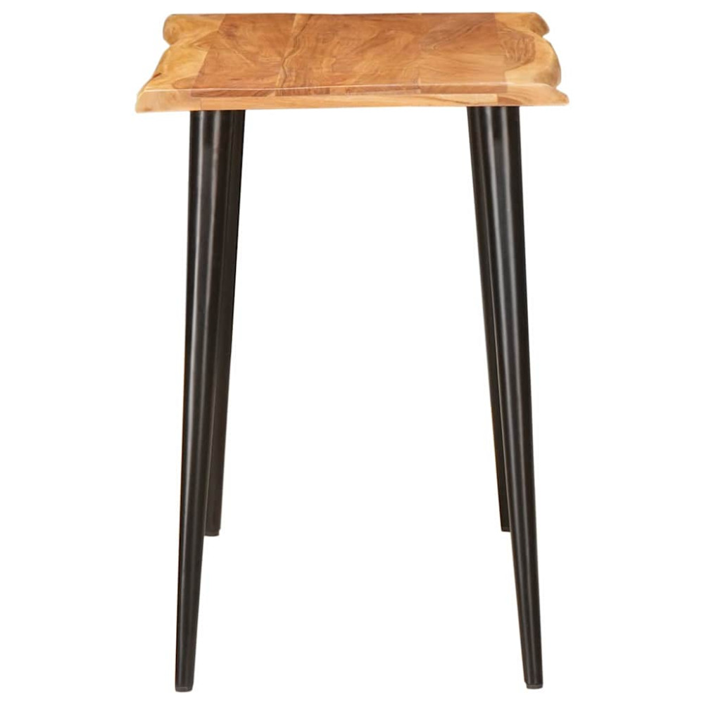 Produktbild för Matbord Brun och svart 110 x 55 x 78 cm Massivt mangoträ