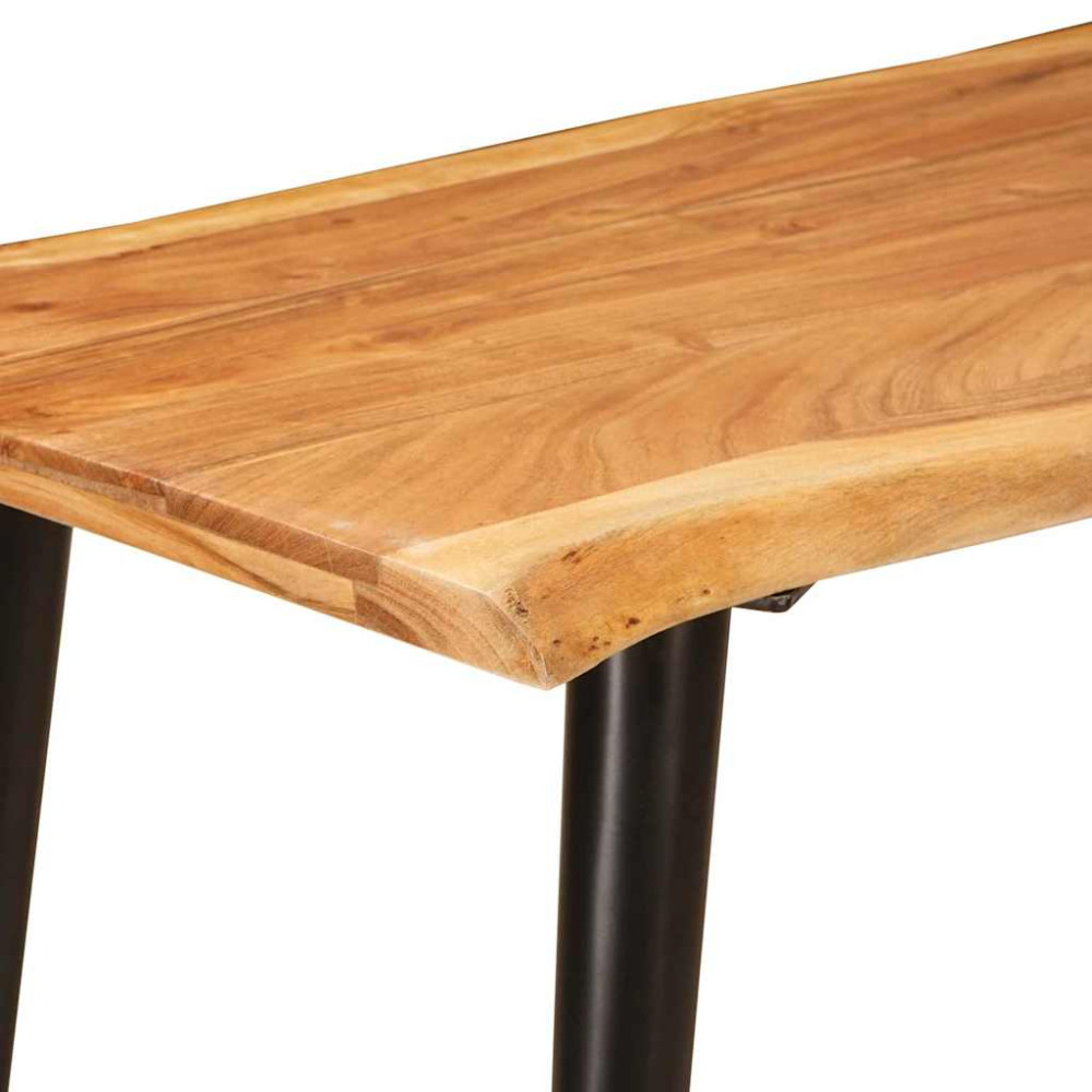 Produktbild för Matbord Brun och svart 110 x 55 x 78 cm Massivt mangoträ