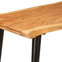 Produktbild för Matbord Brun och svart 110 x 55 x 78 cm Massivt mangoträ