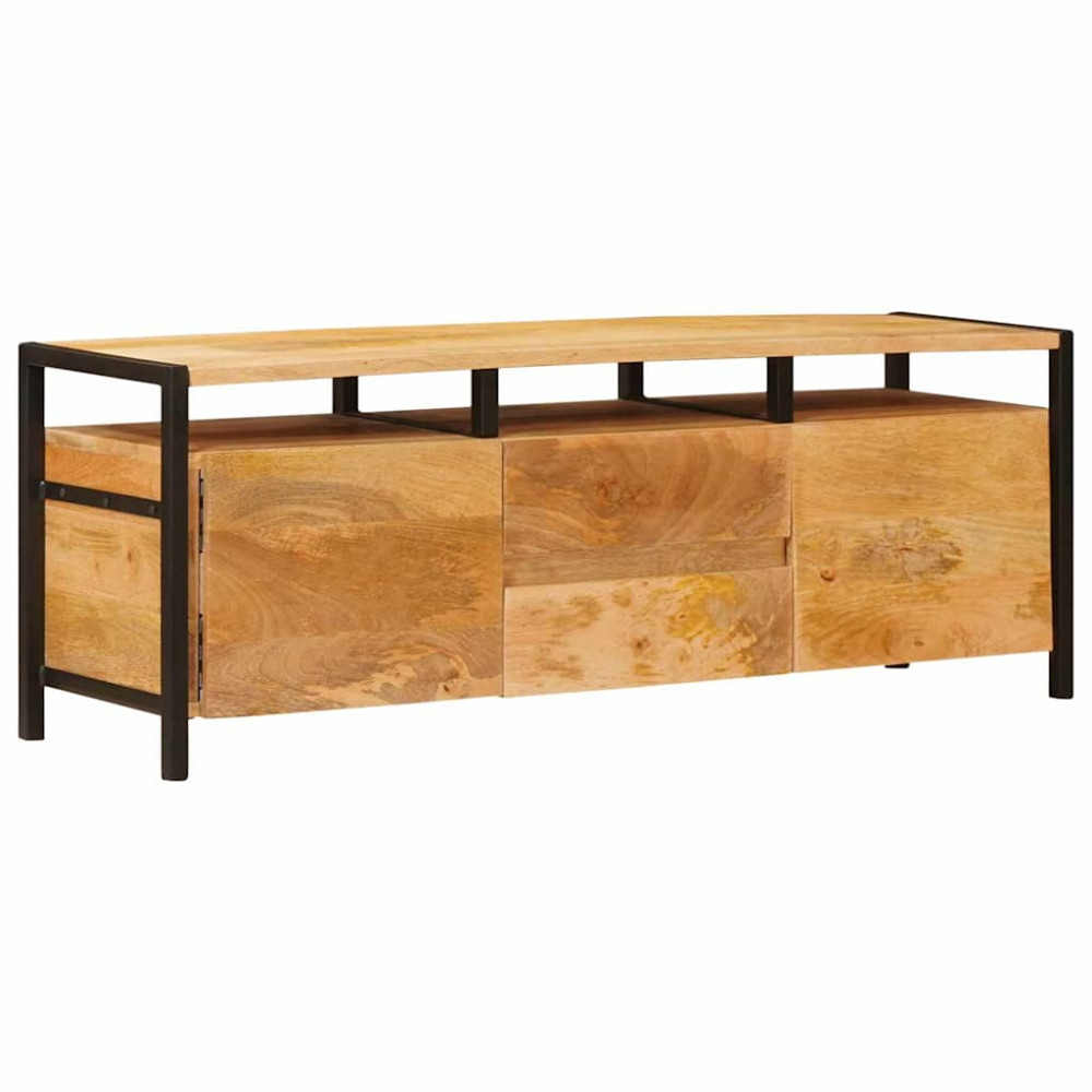 Produktbild för Förvaringsskåp med låda Brun 110 x 30 x 40 cm Massivt mangoträ