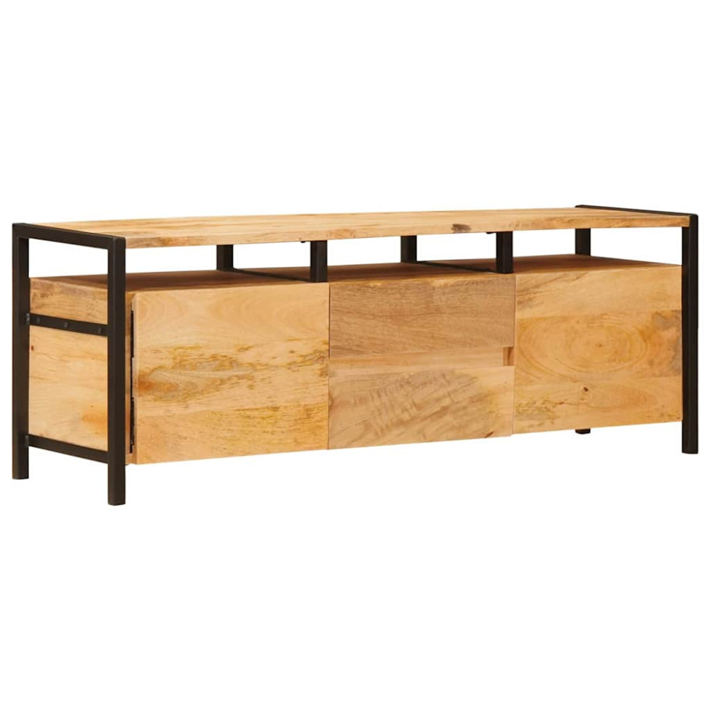 Produktbild för Förvaringsskåp med låda Brun 110 x 30 x 40 cm Massivt mangoträ
