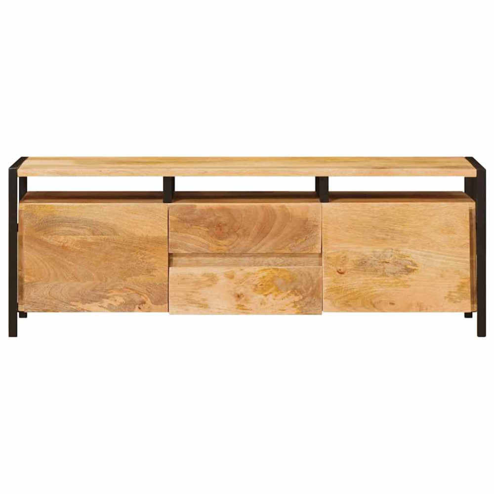 Produktbild för Förvaringsskåp med låda Brun 110 x 30 x 40 cm Massivt mangoträ
