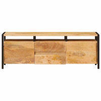 Produktbild för Förvaringsskåp med låda Brun 110 x 30 x 40 cm Massivt mangoträ