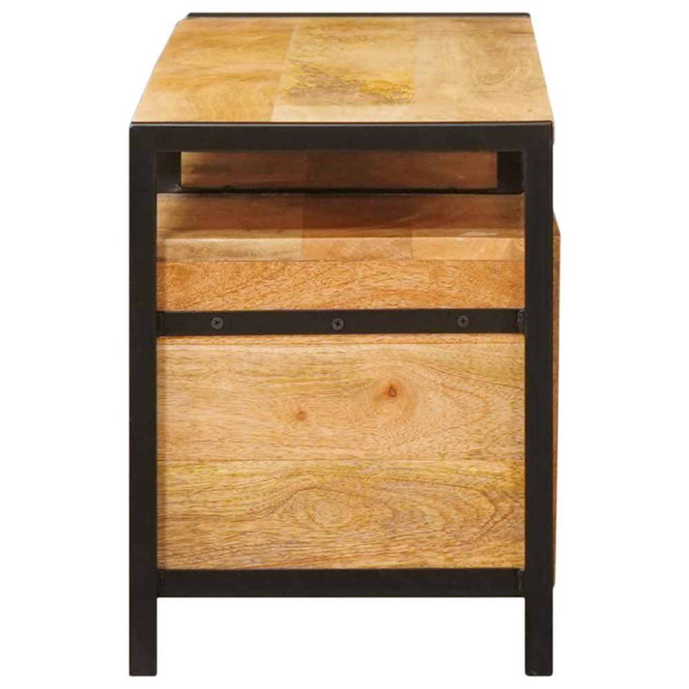 Produktbild för Förvaringsskåp med låda Brun 110 x 30 x 40 cm Massivt mangoträ