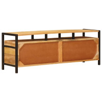 Produktbild för Förvaringsskåp med låda Brun 110 x 30 x 40 cm Massivt mangoträ