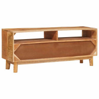 Produktbild för Förvaringsskåp med dörr Brun 110 x 30 x 45 cm Massivt mangoträ