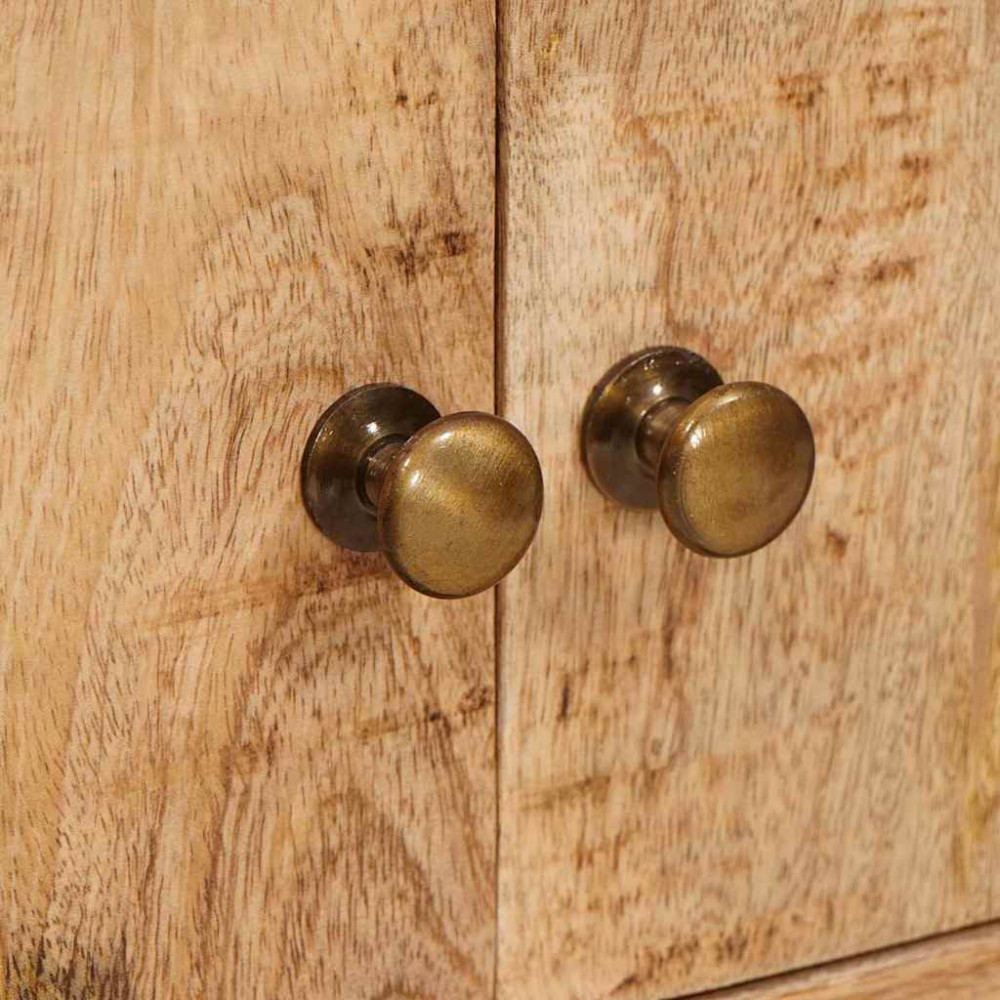 Produktbild för Förvaringsskåp med dörr Brun 110 x 30 x 45 cm Massivt mangoträ