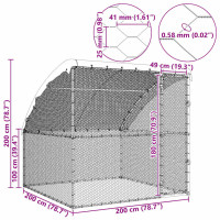 Produktbild för Hönshus Silver 2 x 2 x 2 m Galvaniserat Stål