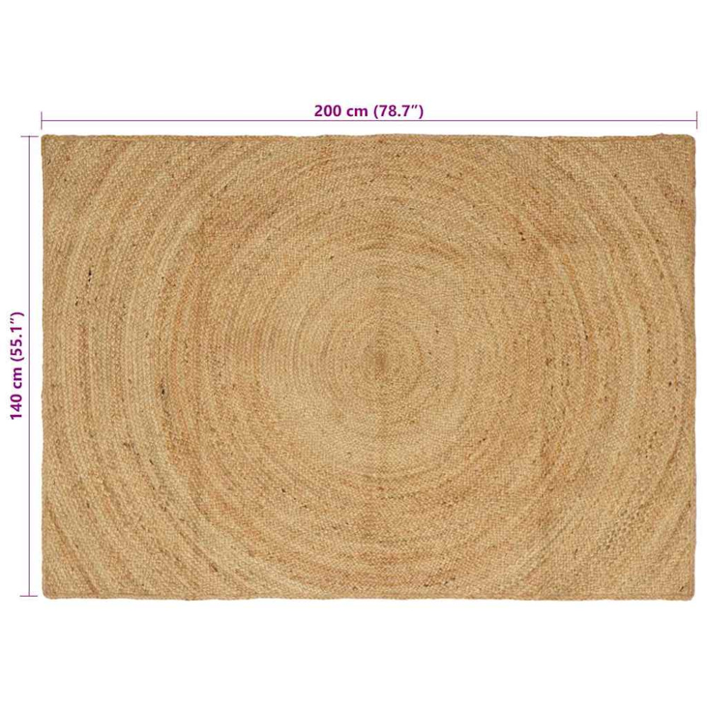 Produktbild för Områdesmattor Naturlig 140 x 200 cm Jute