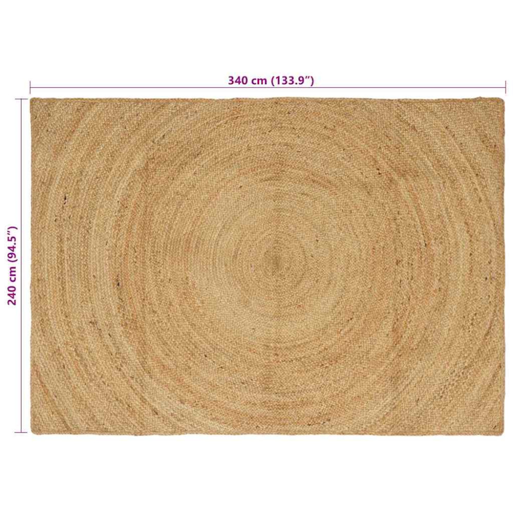 Produktbild för Områdesmattor Naturlig 240 x 340 cm Jute