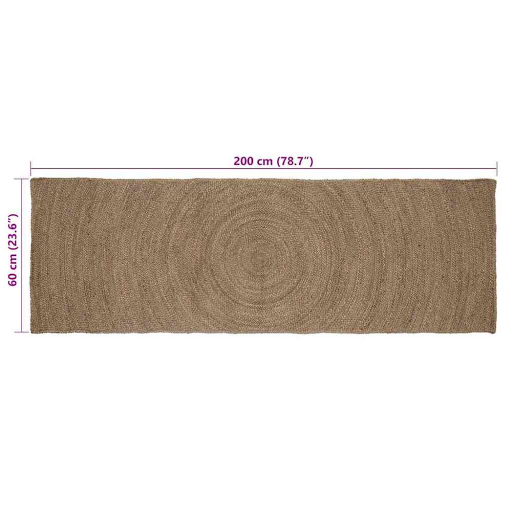 Produktbild för Områdesmattor Grå 60 x 200 cm Jute