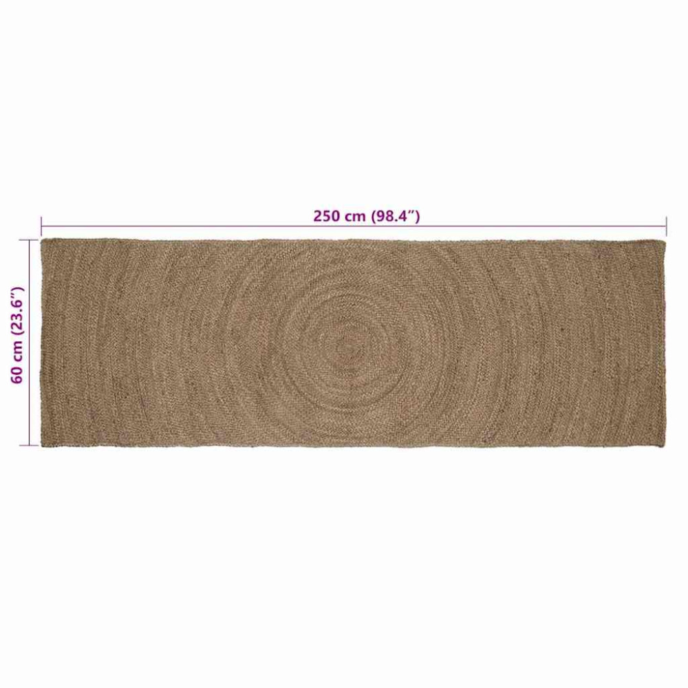 Produktbild för Områdesmattor Grå 60 x 250 cm Jute