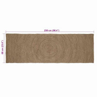 Produktbild för Områdesmattor Grå 60 x 250 cm Jute