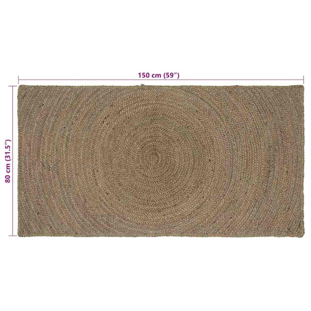 Produktbild för Områdesmattor Grå 80 x 150 cm Jute