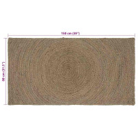 Produktbild för Områdesmattor Grå 80 x 150 cm Jute