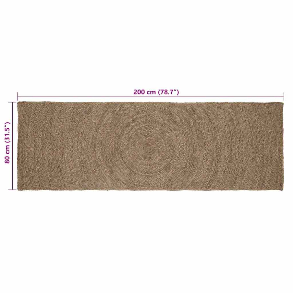 Produktbild för Områdesmattor Grå 80 x 200 cm Jute