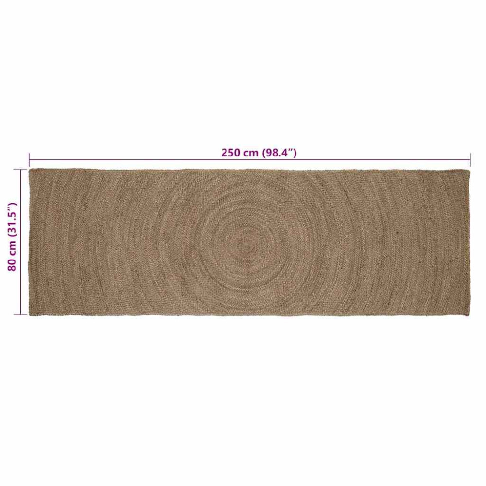 Produktbild för Områdesmattor Grå 80 x 250 cm Jute