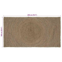 Produktbild för Områdesmattor Grå 100 x 200 cm Jute
