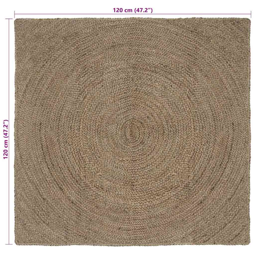 Produktbild för Områdesmattor Grå 120 x 120 cm Jute