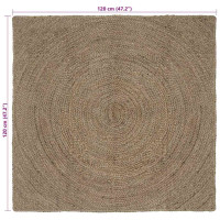 Produktbild för Områdesmattor Grå 120 x 120 cm Jute