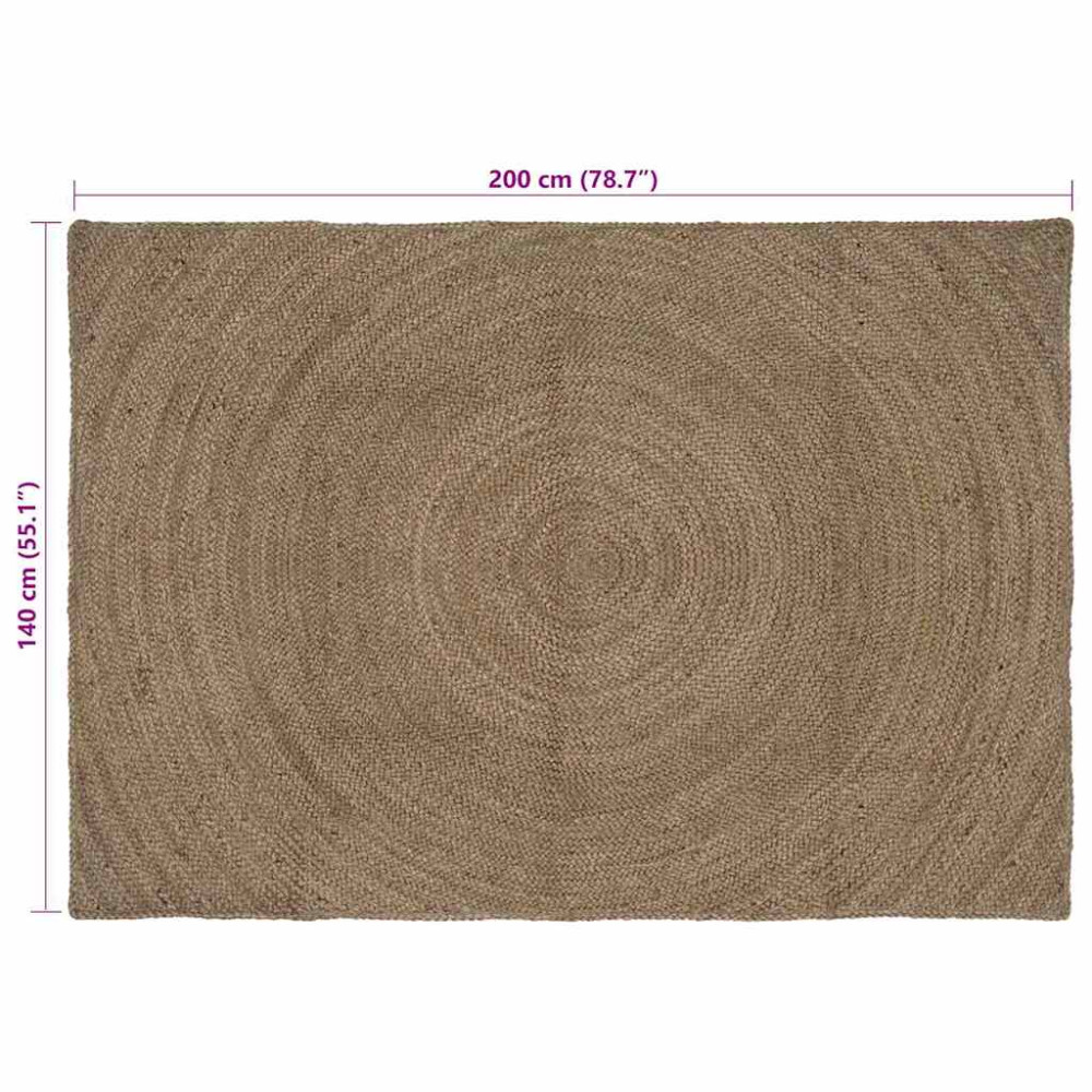 Produktbild för Områdesmattor Grå 140 x 200 cm Jute