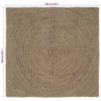 Produktbild för Områdesmattor Grå 160 x 160 cm Jute