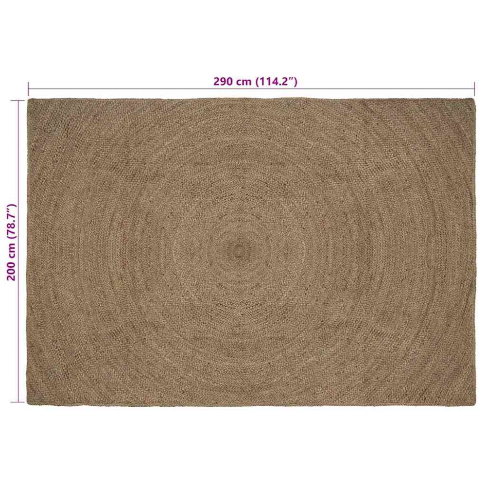 Produktbild för Områdesmattor Grå 200 x 290 cm Jute