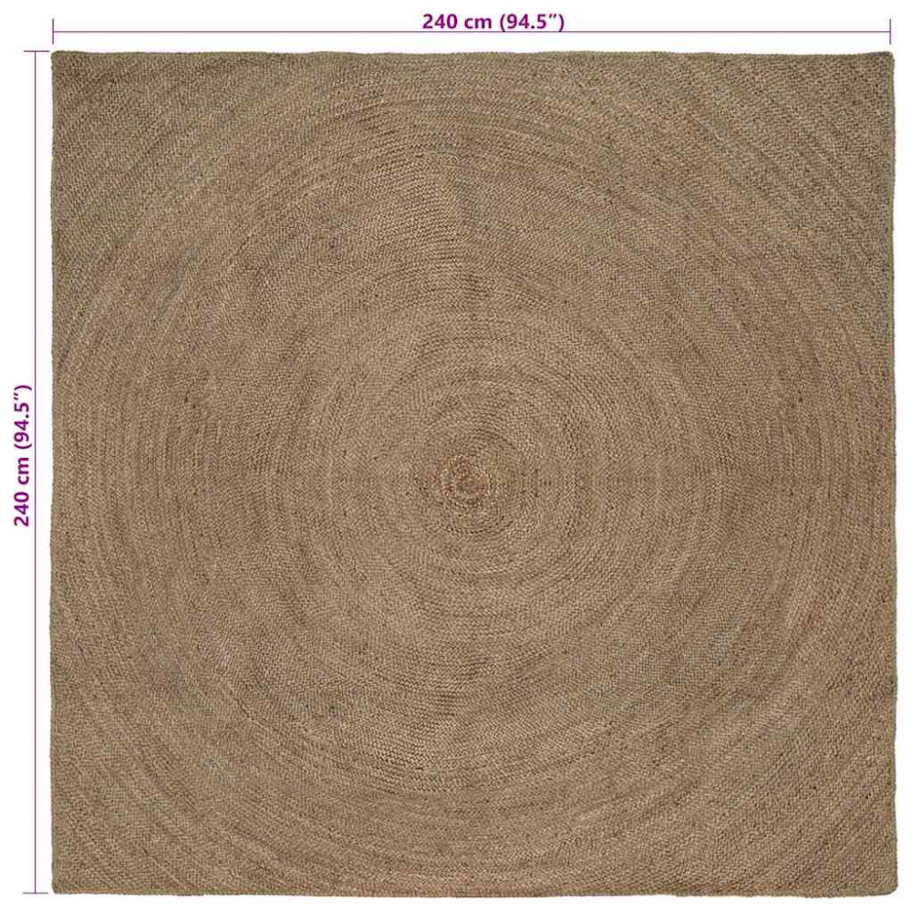 Produktbild för Områdesmattor Grå 240 x 240 cm Jute