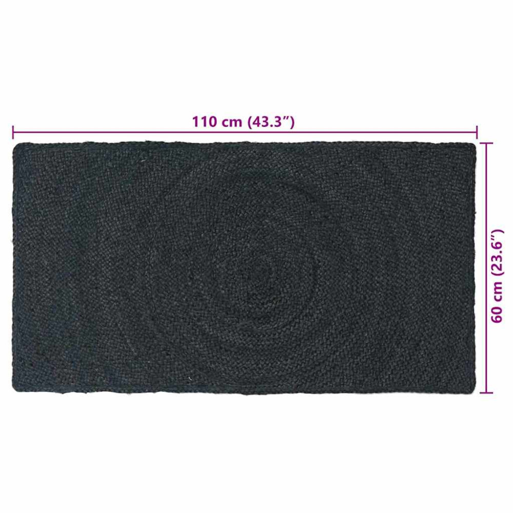 Produktbild för Områdesmattor Mörkgrå 60 x 110 cm Jute