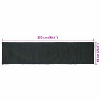 Produktbild för Områdesmattor Mörkgrå 60 x 250 cm Jute