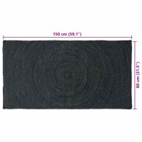 Produktbild för Områdesmattor Mörkgrå 80 x 150 cm Jute