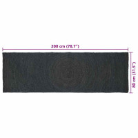 Produktbild för Områdesmattor Mörkgrå 80 x 200 cm Jute