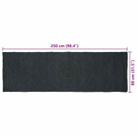 Produktbild för Områdesmattor Mörkgrå 80 x 250 cm Jute